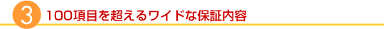 100項目を超えるワイドな保証内容